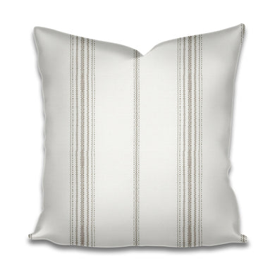 QUICK SHIP Outdoor pillow cover square or bolster pillow cover  indoor outdoor use indoor outdoor fabric beige stripe ticking ballard design