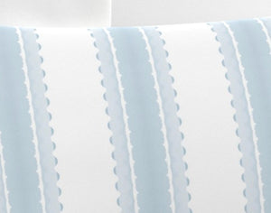 Soft Blue Indienne Stripe Pillow Blue thick stripe block print pillow soft Lumbar Long Dolly Block Print Fine Textiles watercolor pale blue