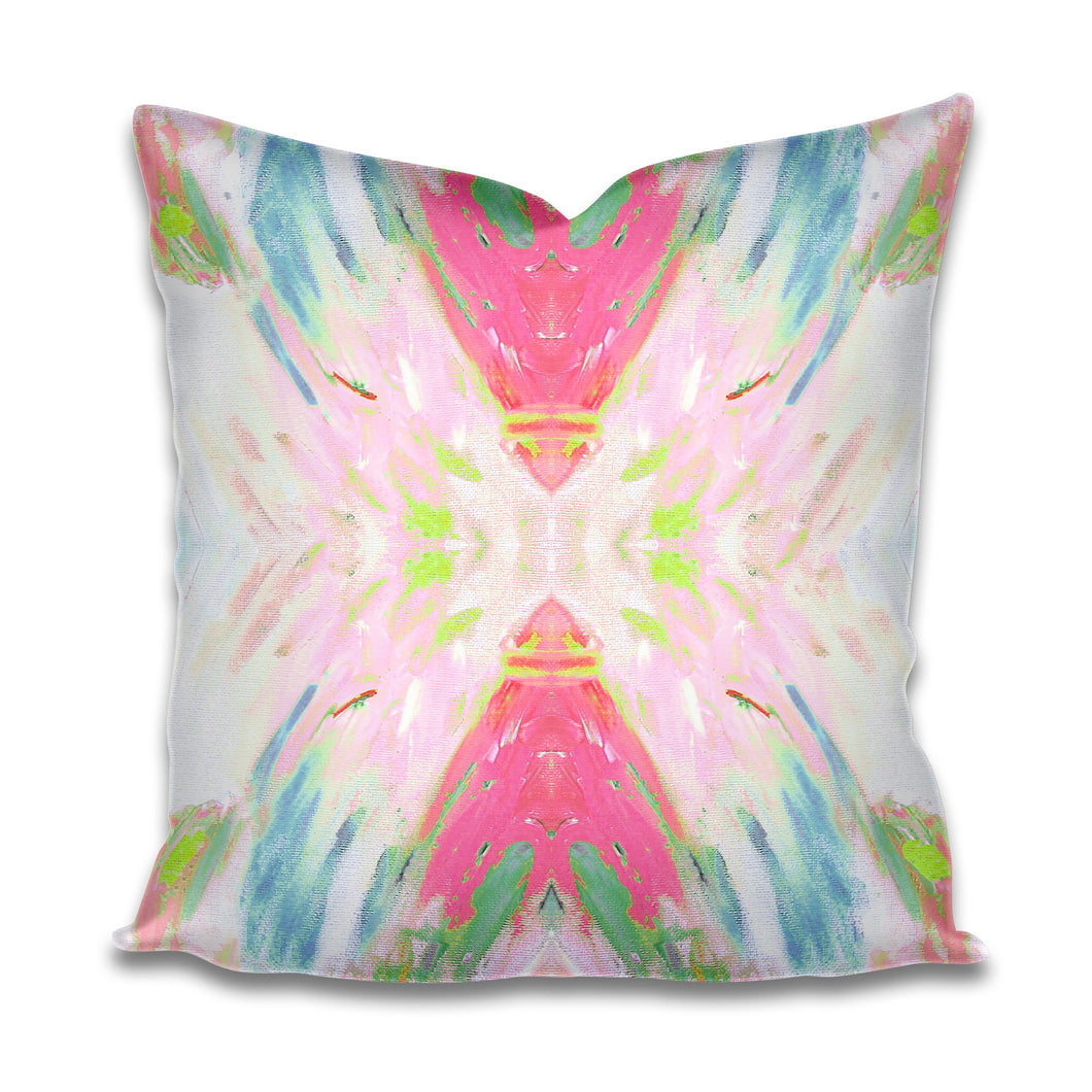 Pink green blue navy pillow Cotton Candy pink accent pillow art deco pillow design pillow bright garden soft pink lumbar pillow 22x22 20x20