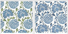 Block Print Aqua Green Roman Shade spa blue shade fabric floral vine roman shade beige blue and green shade kitchen sink shade