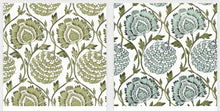 Block Print Aqua Green Roman Shade spa blue shade fabric floral vine roman shade beige blue and green shade kitchen sink shade
