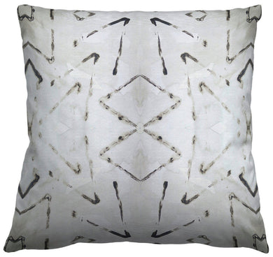 Tribal Gray Grey Black and Ivory Pillow Cotton or Belgian Linen Throw Pillow 